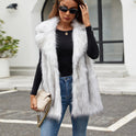 European And American Ladies Imitation Fur Suit Collar Vest