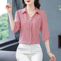 Striped Chiffon Shirt Women's Clothes