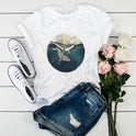 Women's Graphic Watercolor Painting Women's Fashion All-Match Ladies T-Shirt