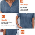 Women's Casual Hollow Out V-neck K Short Sleeve Bath Sleeve Slim T-shirt Top