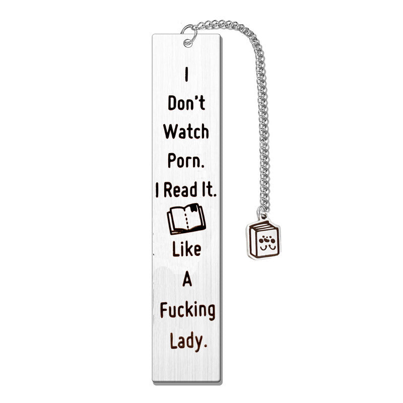 Stainless Steel Lettering Reading Enthusiasts Literary Bookmark