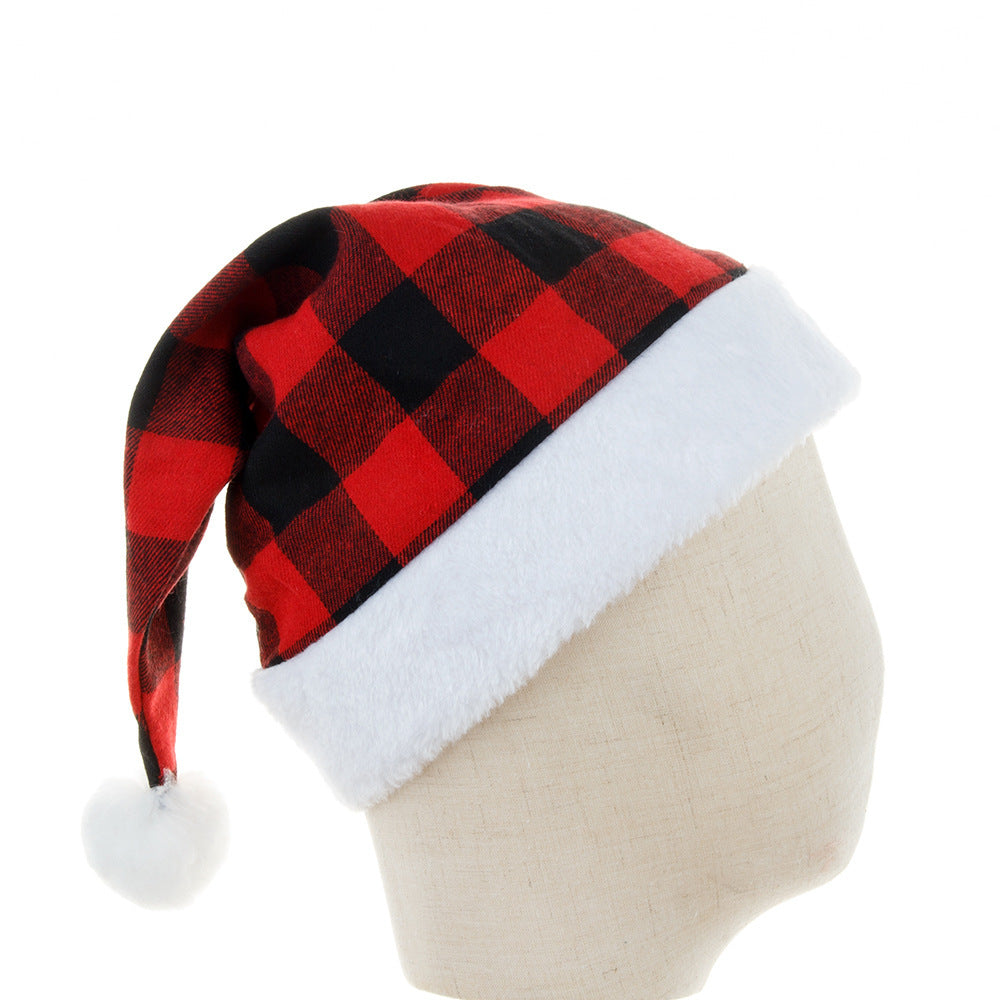 New Christmas Party Festive Hat Red Black And White Checkered