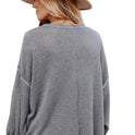 Drop Shoulder Sleeve Loose Casual Top For Women