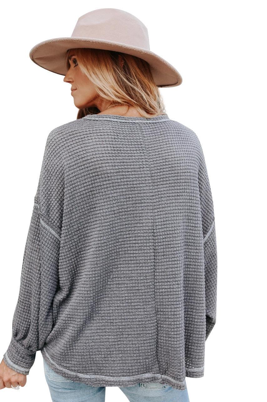Drop Shoulder Sleeve Loose Casual Top For Women