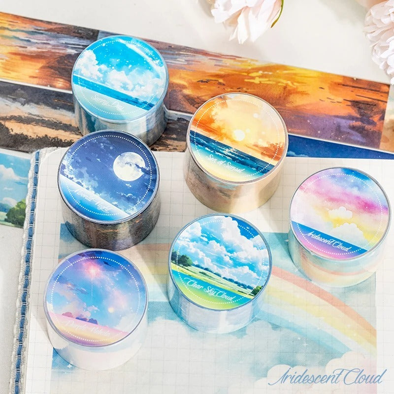 Japanese Paper Sky Theme Journal Stickers Tape