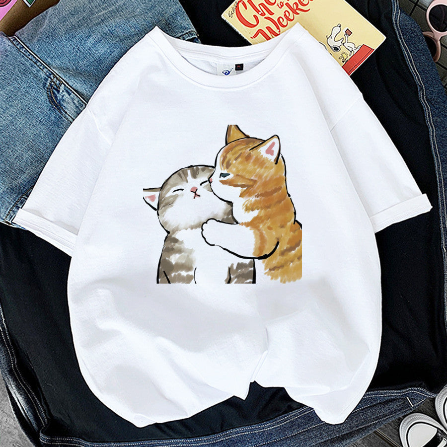 Women's Printed Cat Short Sleeve