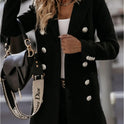 Long-sleeve Blazer-collar Double-breasted Nizi Coat