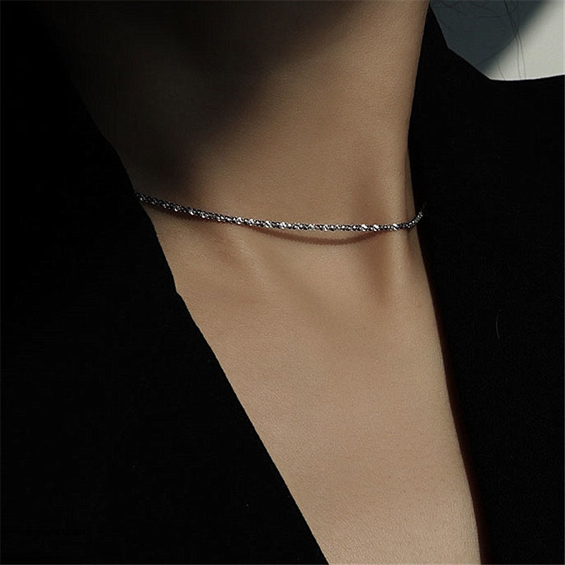 Shiny Silver Starry Necklace For Women