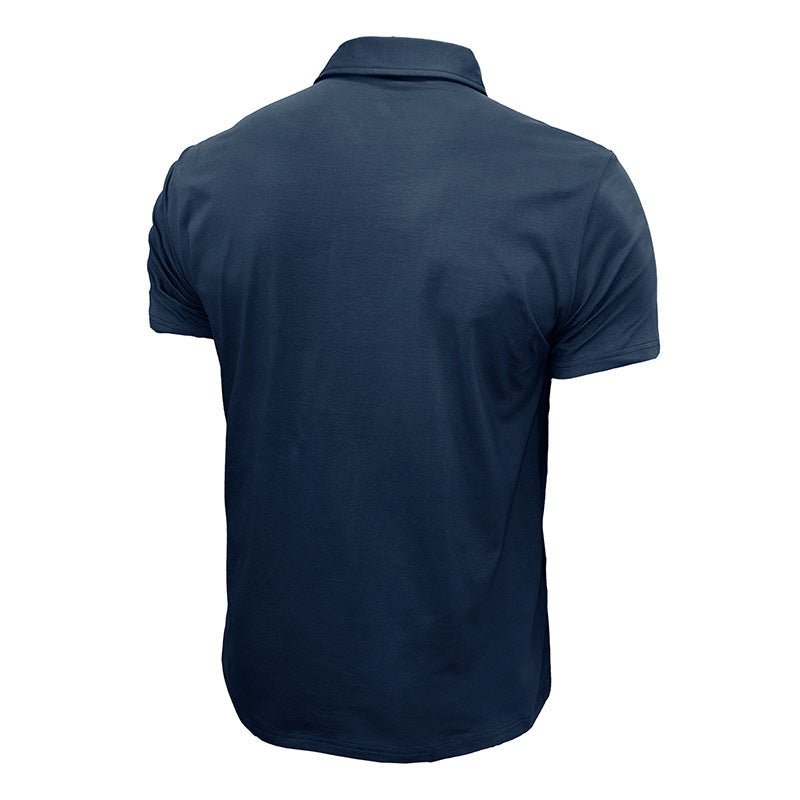 Men's Solid Color Short-sleeved Polo Shirt Top
