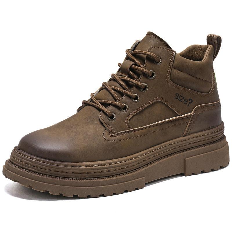Men's High Top British Style Chimney Boots With Thick Soles