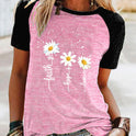 Three Little Daisies Print Short-sleeved T-shirt