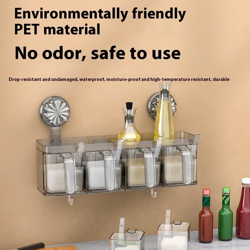 Light Luxury Kitchen Wall Hanging Transparent Seasoning Box Punch-free Dustproof Moisture-proof