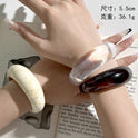 Oversized Exaggerating Transparent Textured Open Resin Bracelet