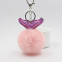 Fish Tail Fur Ball Keychain Creative