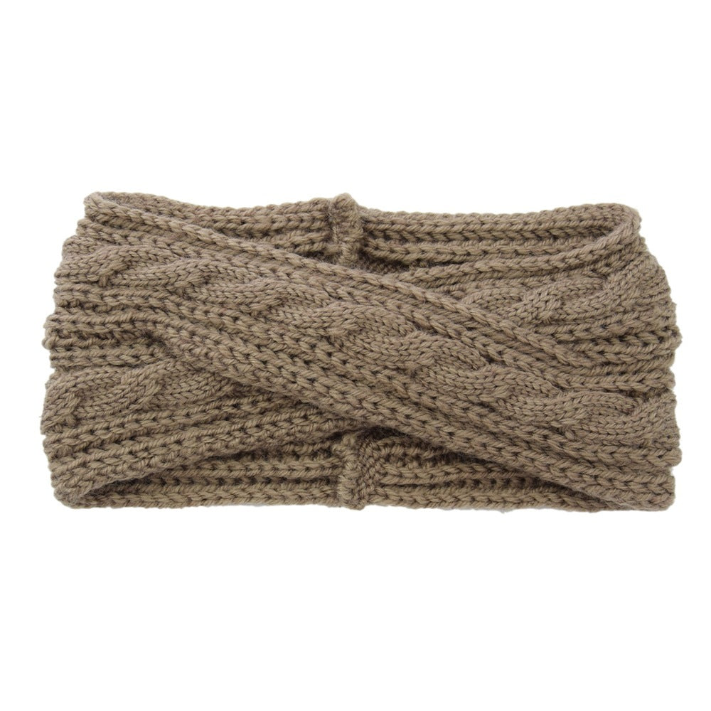 European And American Knitting Twist Cross Wool Hair Band
