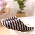 Autumn And Winter Soft Bottom Wooden Floor Striped Indoor Home Slippers Mute Deerskin Flannel Bottom Home