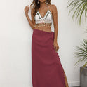 Women's Fashion Ties Tassel Patchwork Irregular Beach Dress