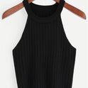 Knitted Top Bottoming Sling Wide Loose Solid Color Vest Suspenders