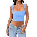 Seamless Square Collar Sleeveless Midriff-baring Fashion Camisole Yoga Stretch Top