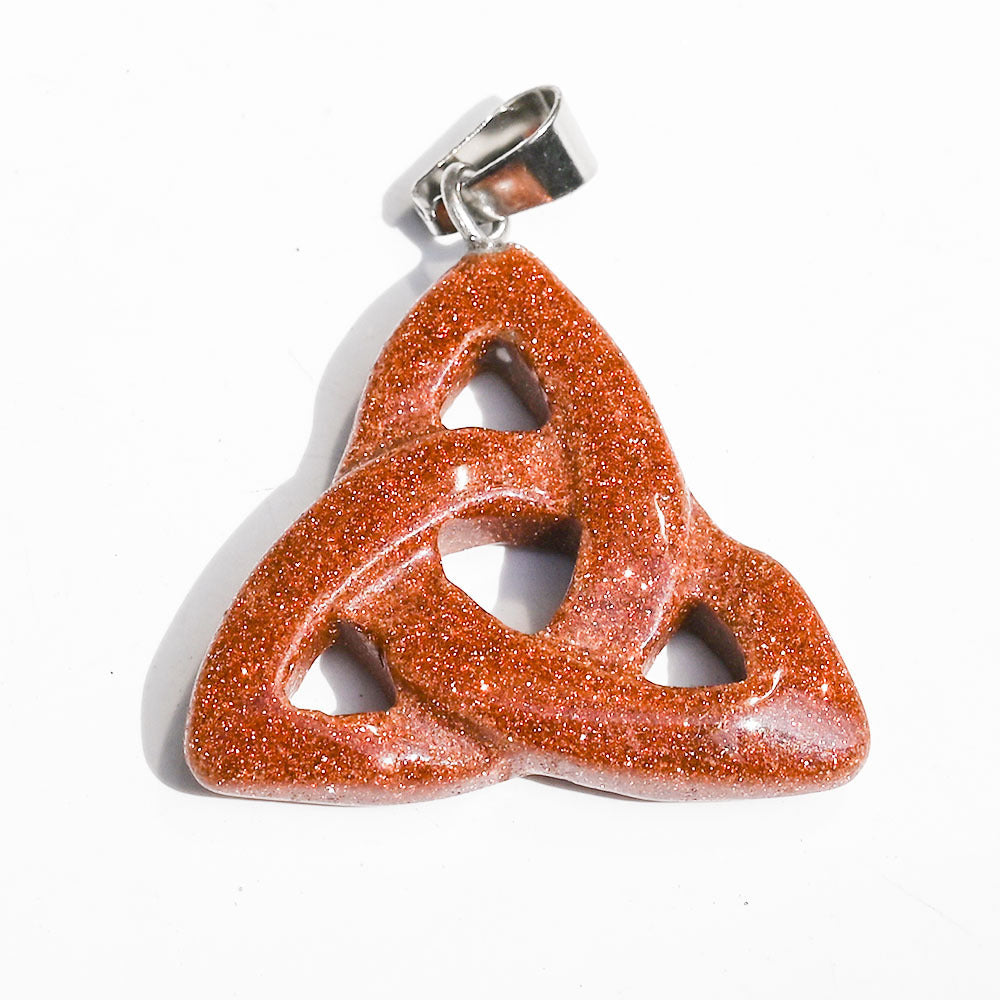 Natural Crystal Stone Celtic Knot Pendant Ornaments