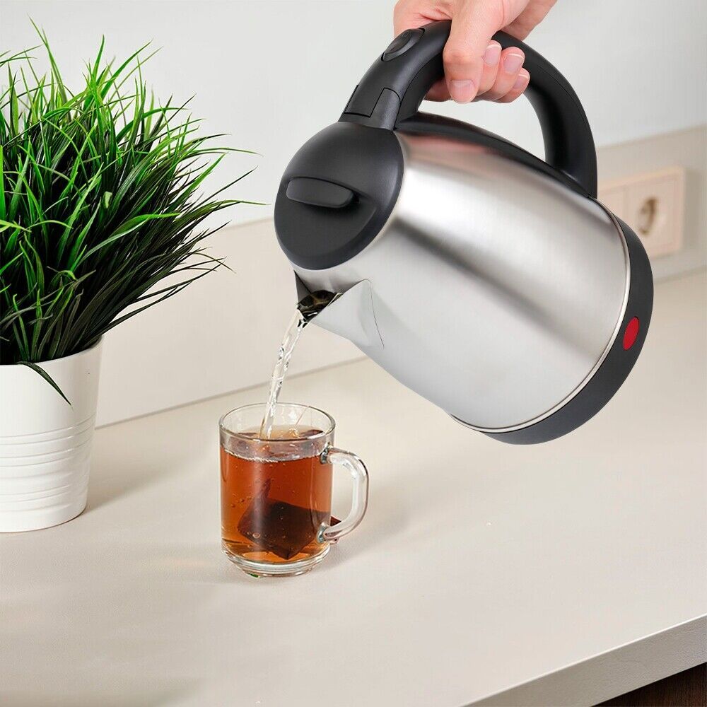 Cordless Electric Kettle 1.8L 1500W Stainless Steel Jug Overheat Protection