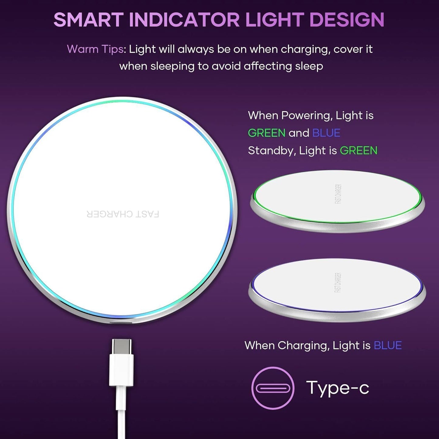 White Aluminum Alloy Ultra Fast Wireless Charger