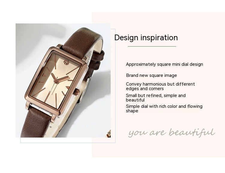 Retro Style Small Square Plate Women's Watch