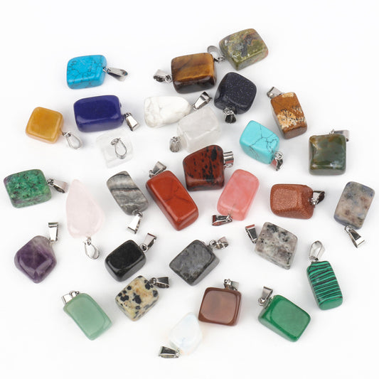 5 Multi-Color Irregular Stone Pendant Accessories