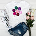 Summer Short Sleeve Fashion Graphic T-Shirt Top Women