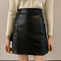 Bag Hip All-match Harajuku Korean Leather A-line High Waist  Skirt