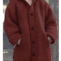 Mid-length sweater new cardigan hooded jacket