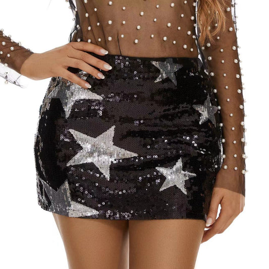 European And American Fashionable Sequins Sheath Skirt Sexy