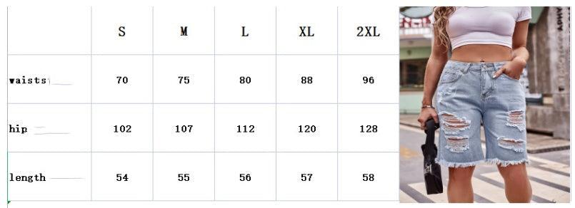 Women's Ripped Denim Frayed Casual Shorts