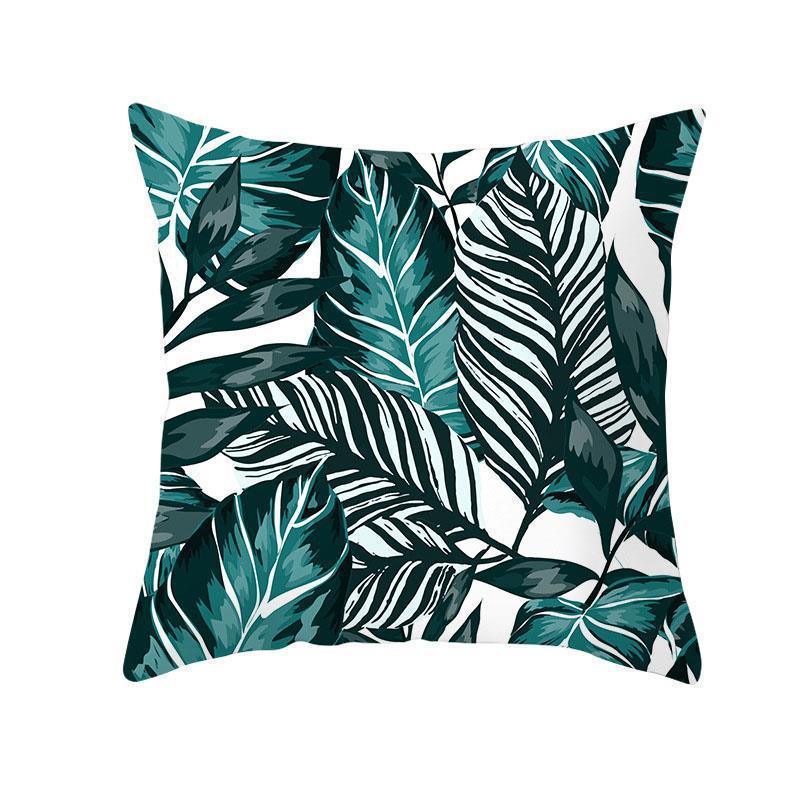 Green Plant Tassel Sofa Pillowcase