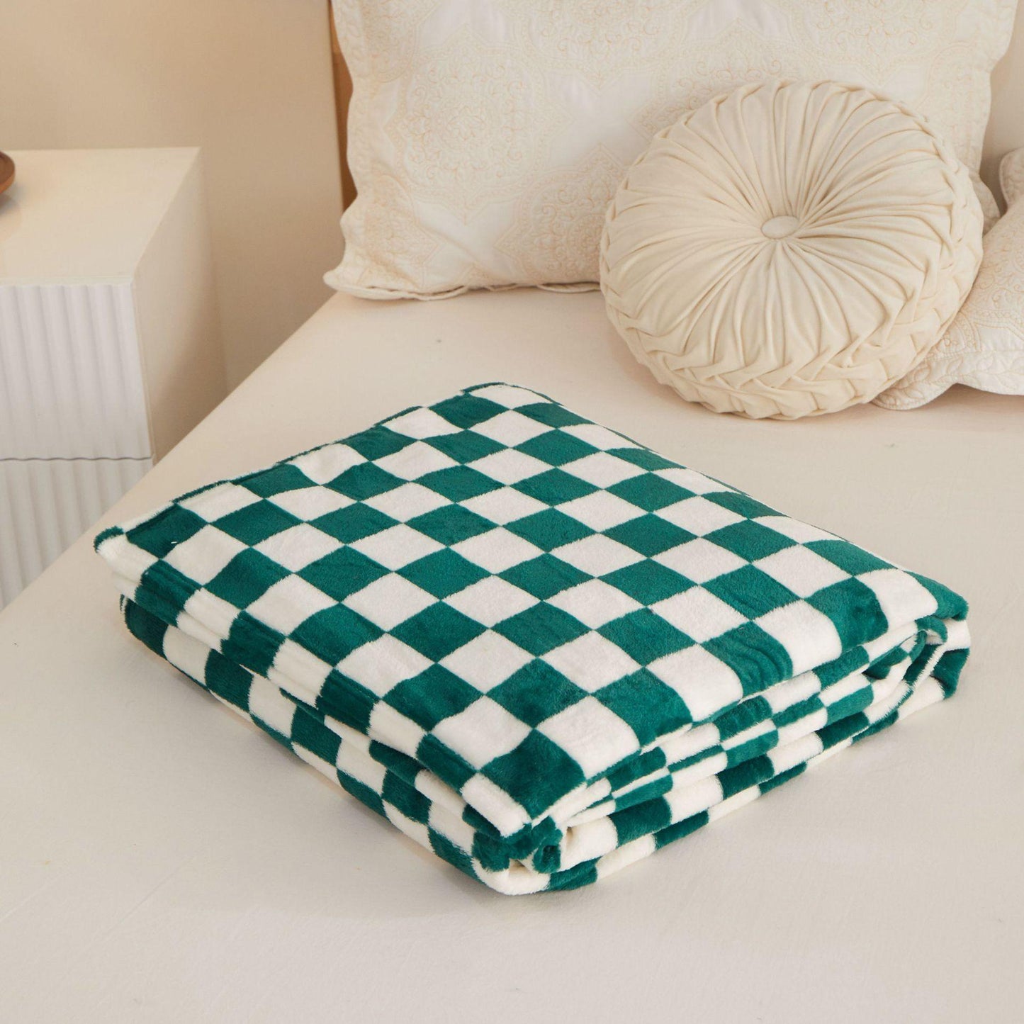 Chessboard Flannel Blanket Thickened Milk Flannel Blanket