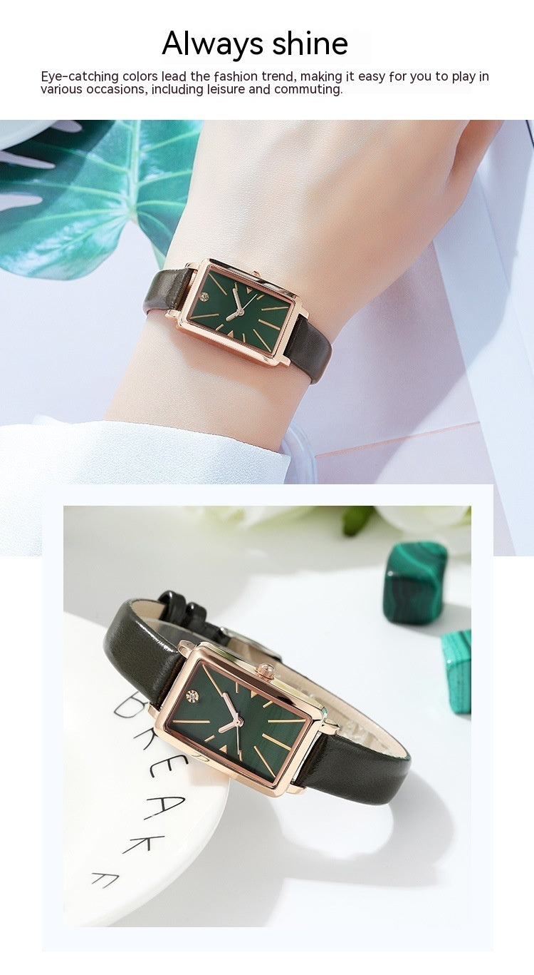 Retro Style Small Square Plate Women's Watch