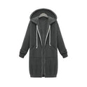 Hooded Long Sleeve Sweater Fleece Long Jacket