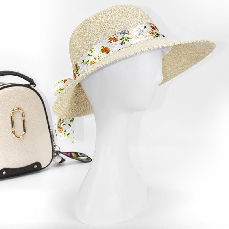 Faux Raffia Women's Sun HatSunscreen