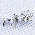 Silver Snowflake Diamond French Cufflinks Men's Shirt Cuff Buttons