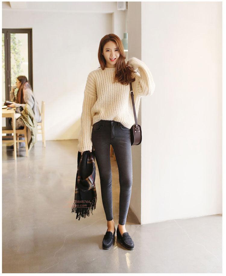 Women's Jeans High Waist Velvet Padded Stretch