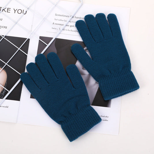 Women's Vintage Solid Color Warm Cycling Gloves