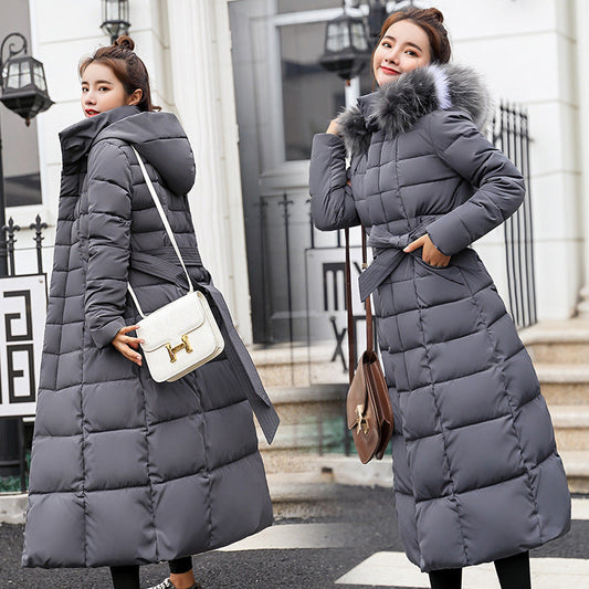 Slim-fit Over-the-knee Padded Cotton Coat Winter Coat