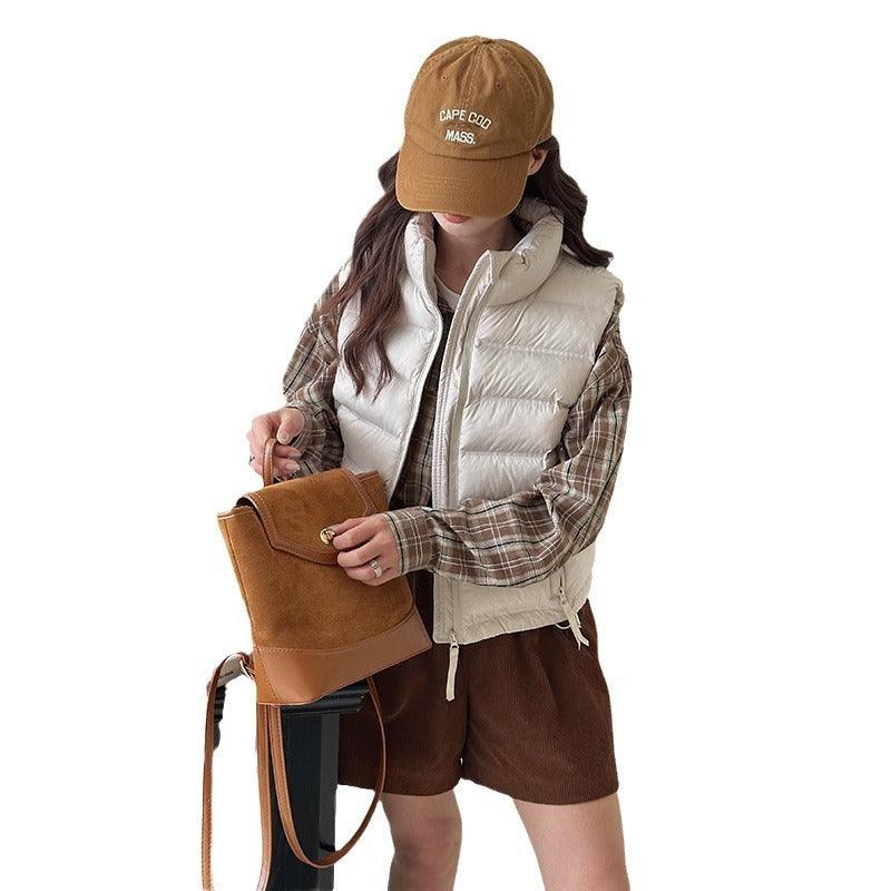 Autumn And Winter New Korean Style Stand Collar Short Cotton Waistcoat