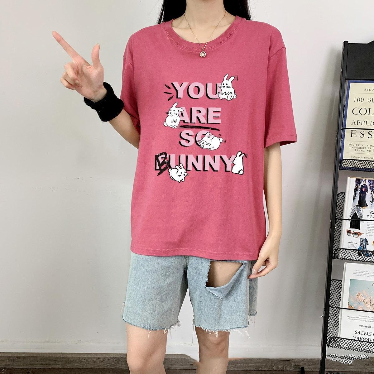 Rabbit Cotton Schoolgirl Short Sleeve Top