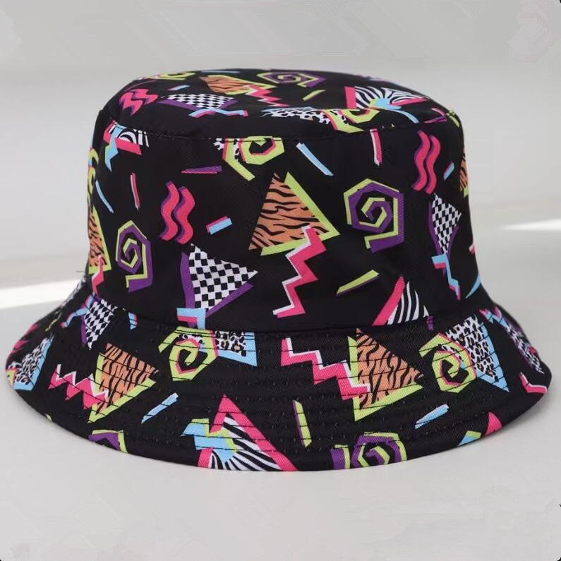 Versatile Geometric Graffiti Retro Fisherman Hat