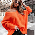 New Loose V-neck Off-shoulder Knitwear Casual