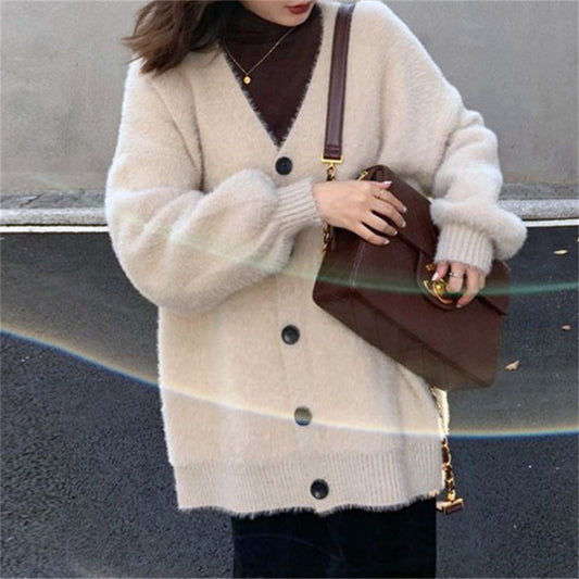 Korean Style Artificial Mink Fur Sweater Coat For Women Autumn And Winter New