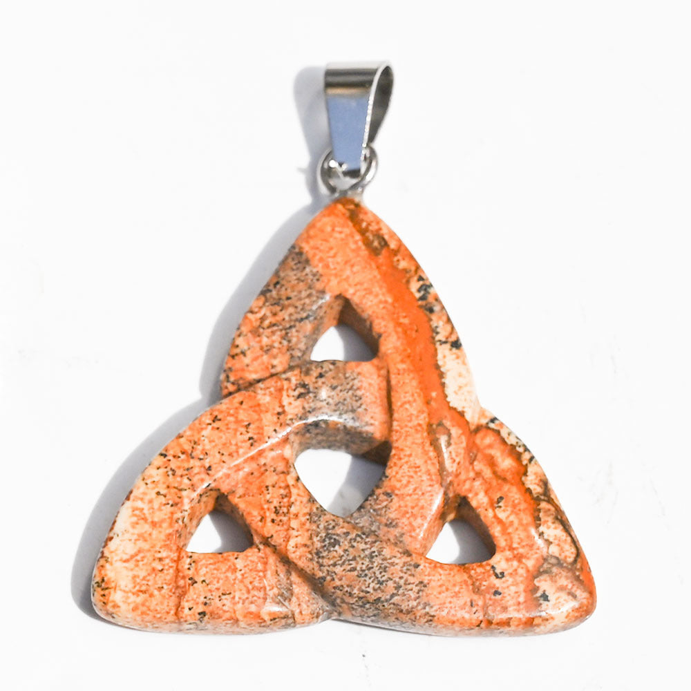 Natural Crystal Stone Celtic Knot Pendant Ornaments