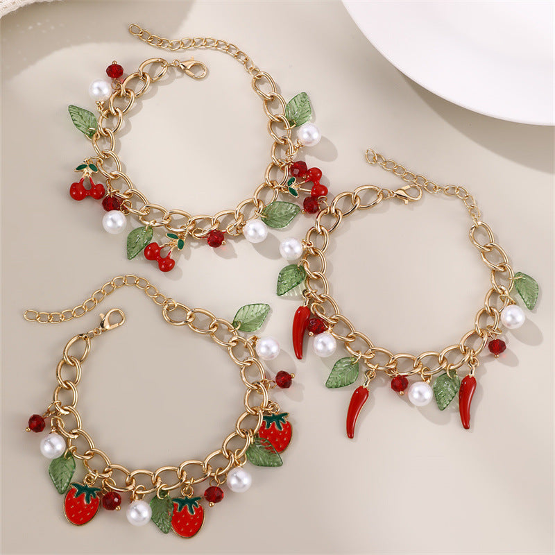 Valentine's Day Bracelet Red Accessories Cherry Bracelet