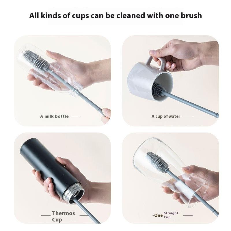 Home Ladle Silicone Cup Brush Cup Cleaning Brush No Dead Angle Gap Plastic Brush Feeding Bottle Glass